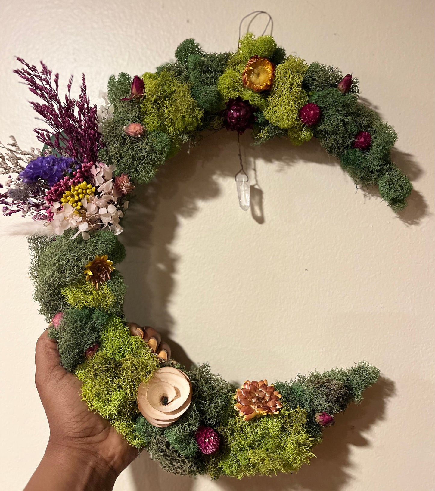 Crescent Moon Quartz Wreath