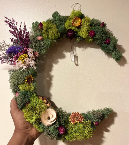 Crescent Moon Quartz Wreath