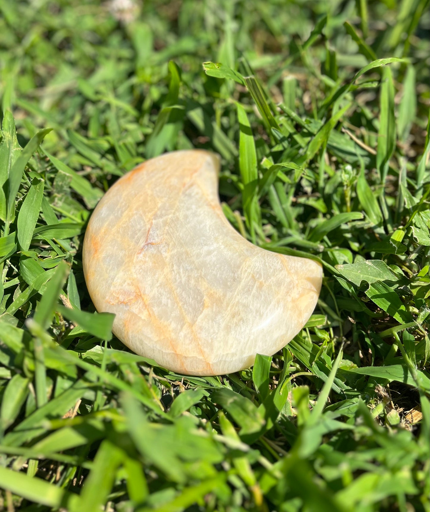 Natural carved Moonstone Crescent