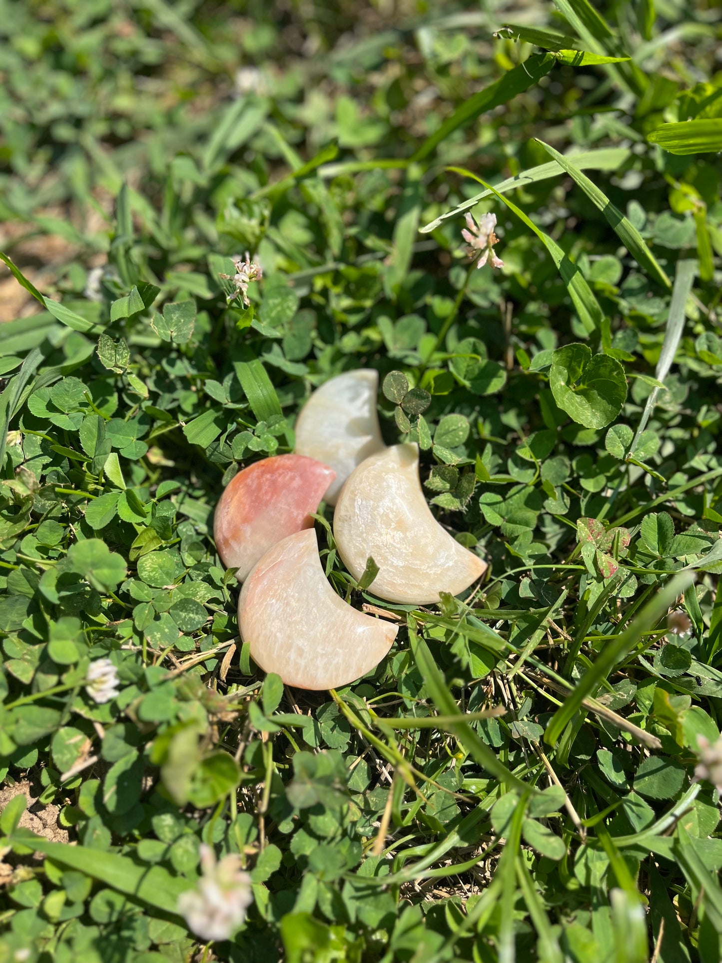 Natural carved Moonstone Crescent