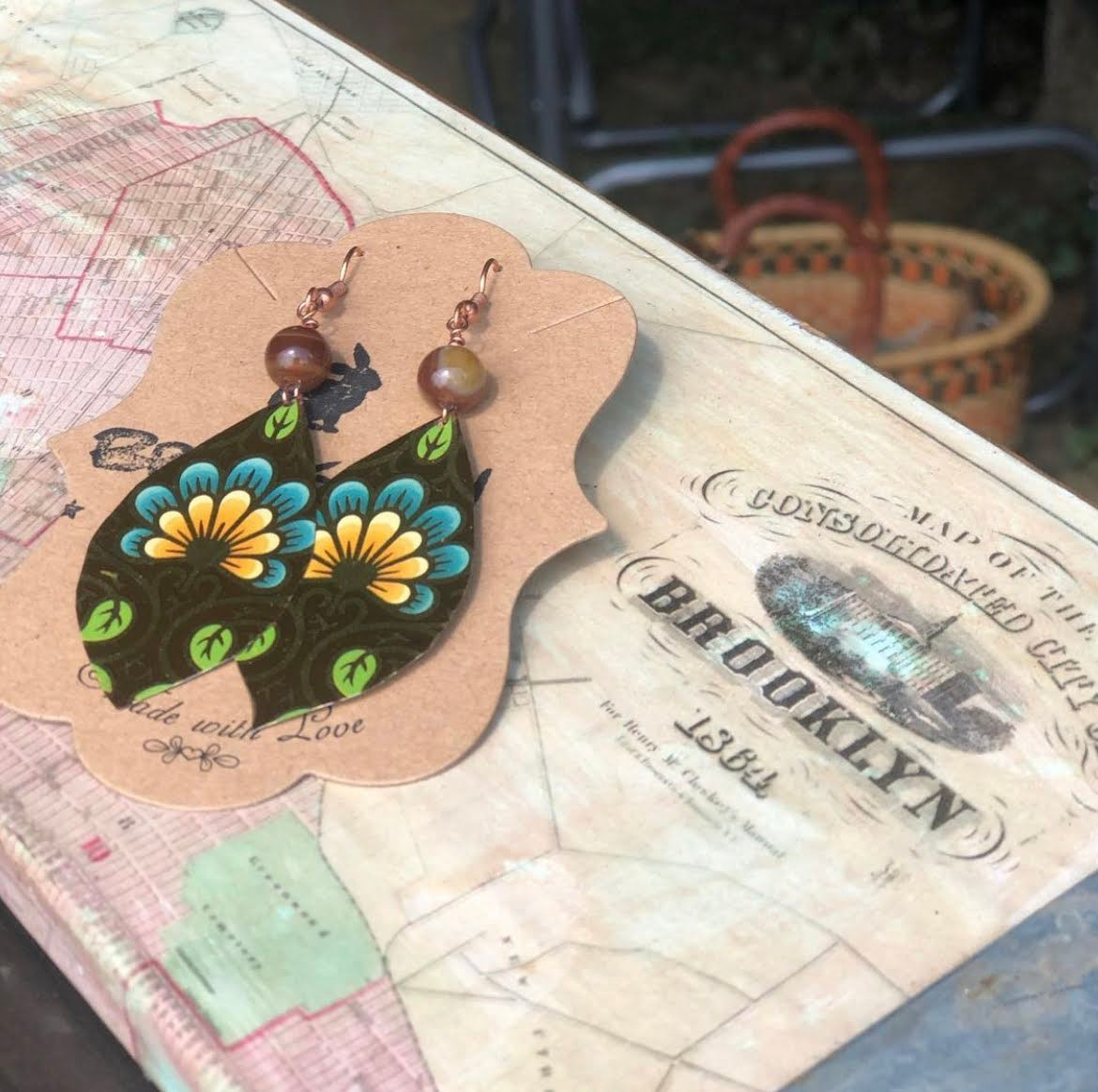 Sunstone Vintage Tin Earrings