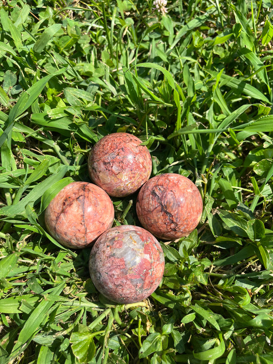Red Moonstone Spheres