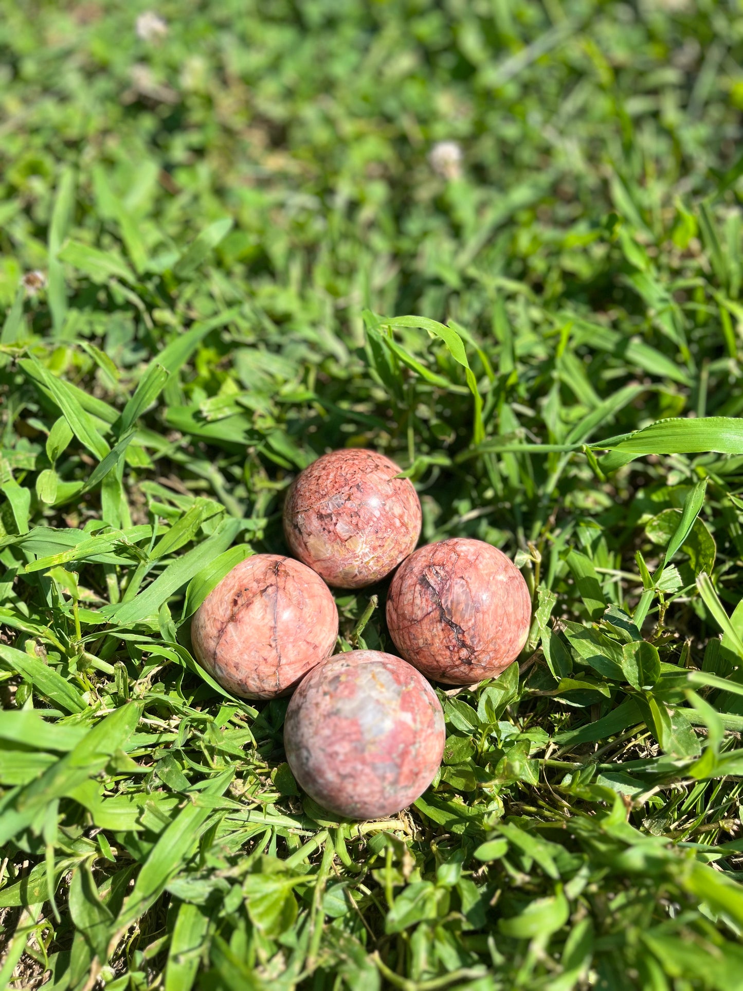 Red Moonstone Spheres