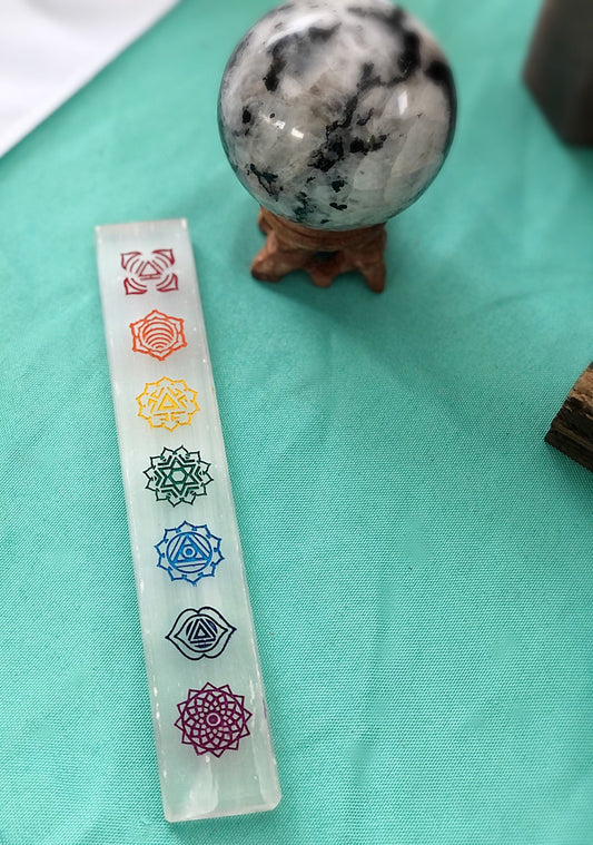 Selenite Chakra Wand/ Charging Plate