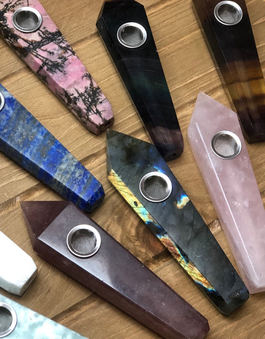 Natural Crystal Point Pipe