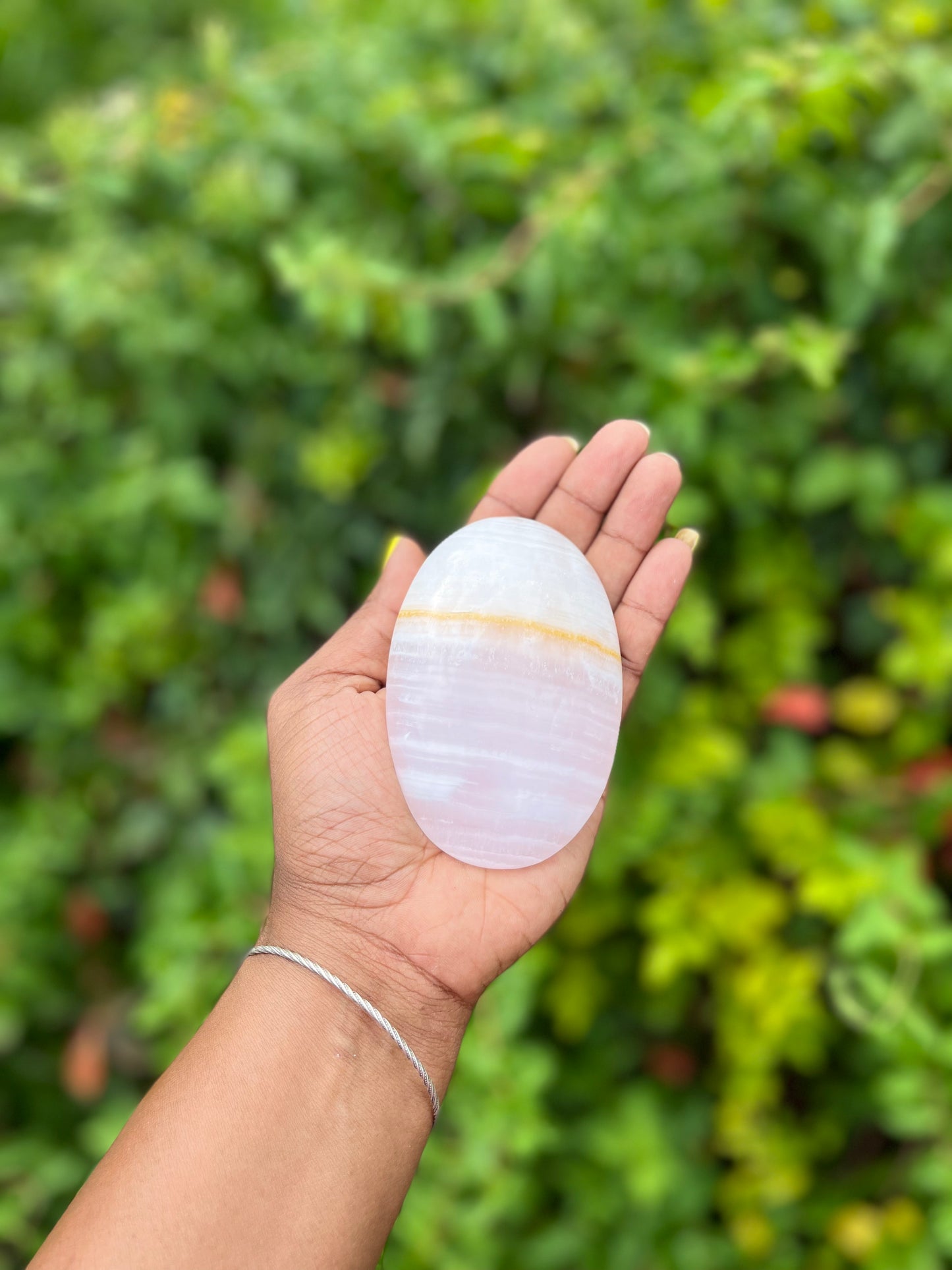 Pink Calcite Palm stone