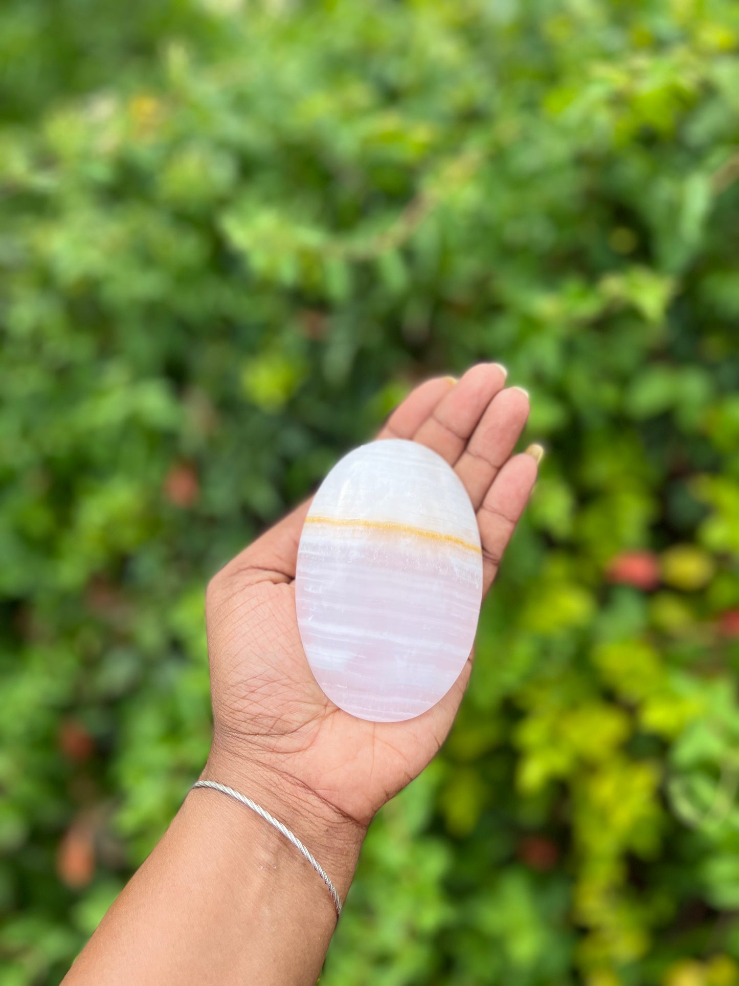 Pink Calcite Palm stone